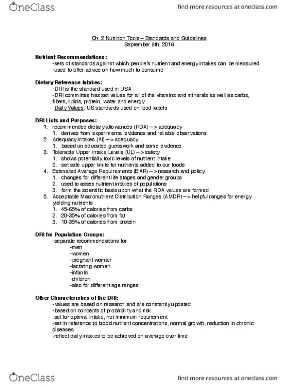 NFSC 100 Chapter Notes - Chapter 2: Nutrient, Brown Sugar, Free Good thumbnail