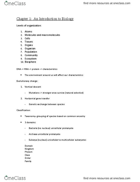 BIO 111 Lecture Notes - Lecture 1: Horizontal Gene Transfer, Cystic Fibrosis, Hydrogen Atom thumbnail