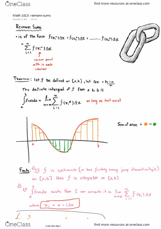 MATH 1013 Lecture 20: Math 1013 reimann sums thumbnail