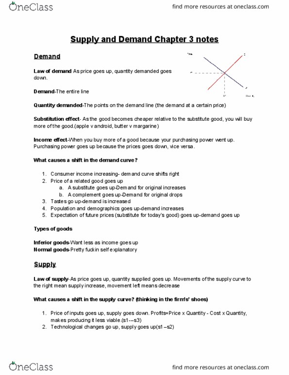 ECO 1 Lecture Notes - Lecture 3: Demand Curve, Substitute Good, Margarine thumbnail