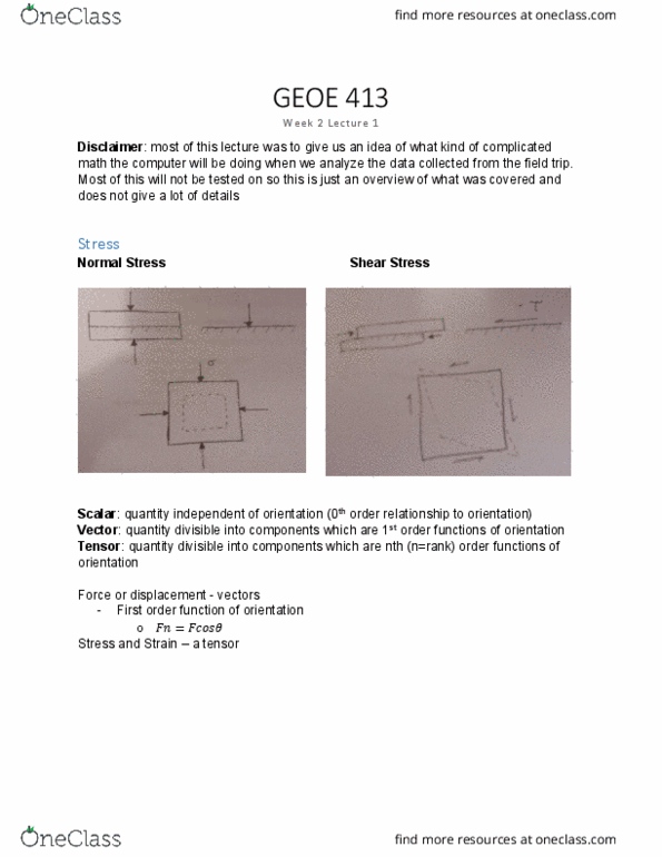 GEOE 413 Lecture Notes - Lecture 4: Shear Stress, Dot Product thumbnail