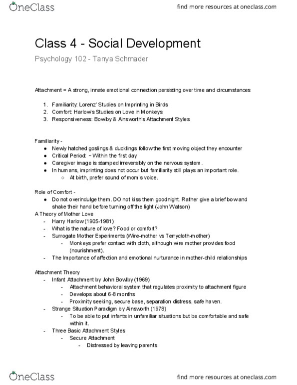 PSYC 102 Lecture 3: Class 4 - Social Development thumbnail