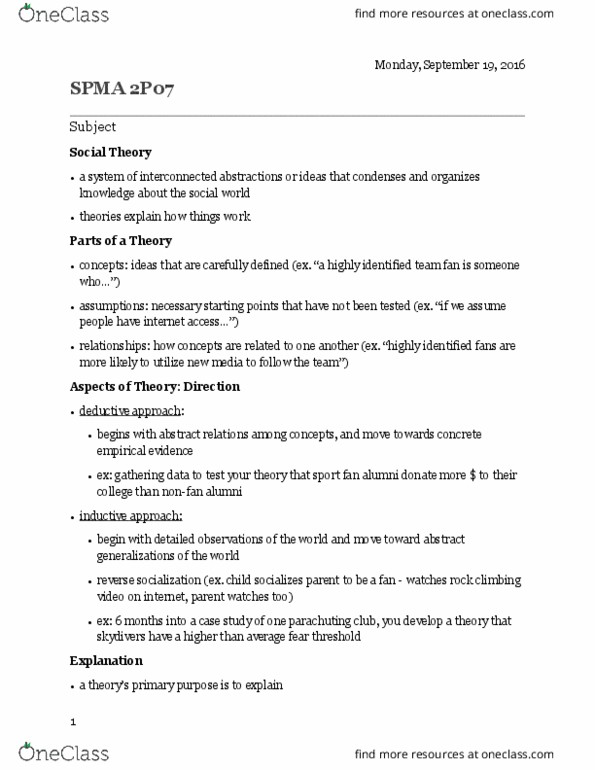 SPMA 2P07 Lecture Notes - Lecture 2: Social Forces thumbnail