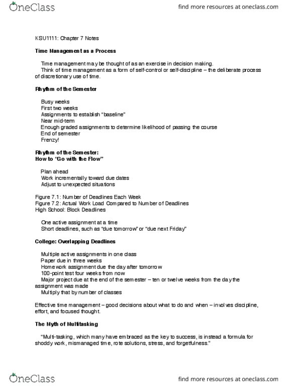 KSU 1111 Chapter Notes - Chapter 7: Striatum, Explicit Memory, Procedural Memory thumbnail