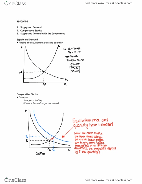 ECON101 Lecture Notes - Lecture 6: Invisible Hand, Economic Equilibrium, Statics thumbnail
