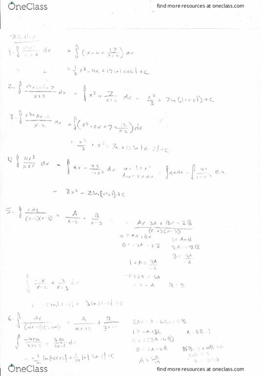 MATH 2202 Chapter 7-5: Sect. 7.5 Integration of Partial Fractions Problems Worked Out thumbnail