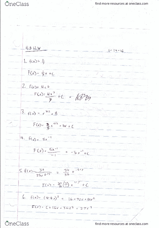 MATH 2202 Chapter 4-8: Sect. 4.8 Antiderivatives Problems Worked Out thumbnail
