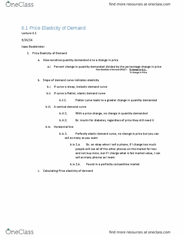 CAS EC 101 Lecture Notes - Lecture 6: Demand Curve, Perfect Competition thumbnail