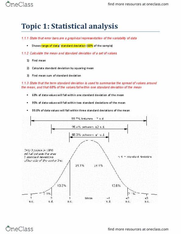 BIOLOGY 1A03 Lecture Notes - Lecture 1: Standard Deviation, Statistical Significance, Statistical Hypothesis Testing thumbnail