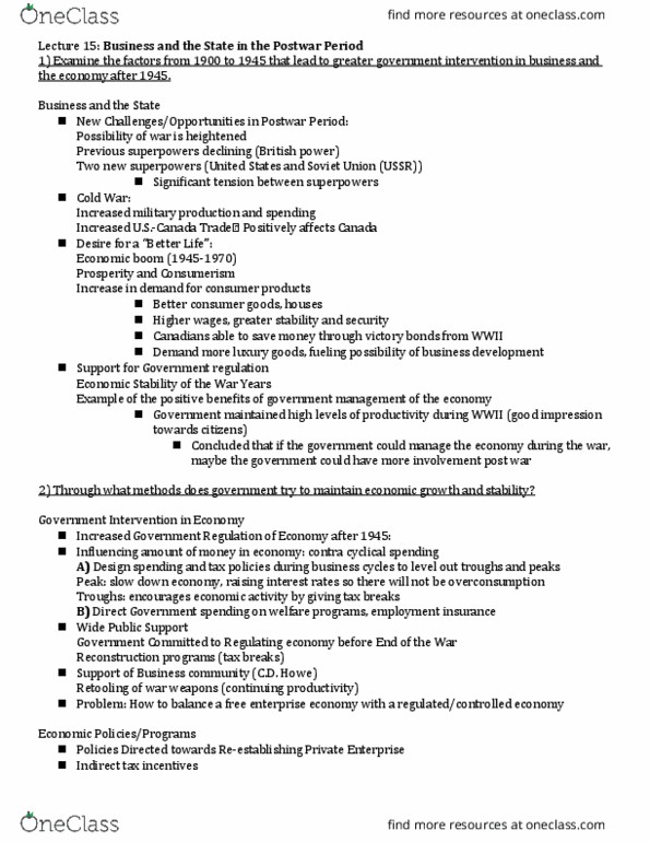 HIST113 Lecture Notes - Lecture 15: Accelerated Depreciation, Indirect Tax, Government Spending thumbnail