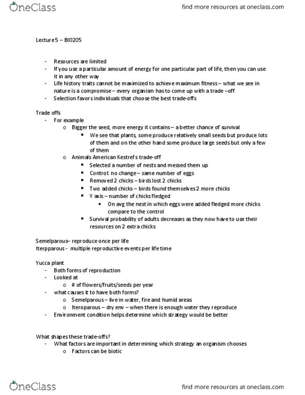 BIO205H5 Lecture Notes - Lecture 5: Semelparity And Iteroparity, Henry David Thoreau thumbnail