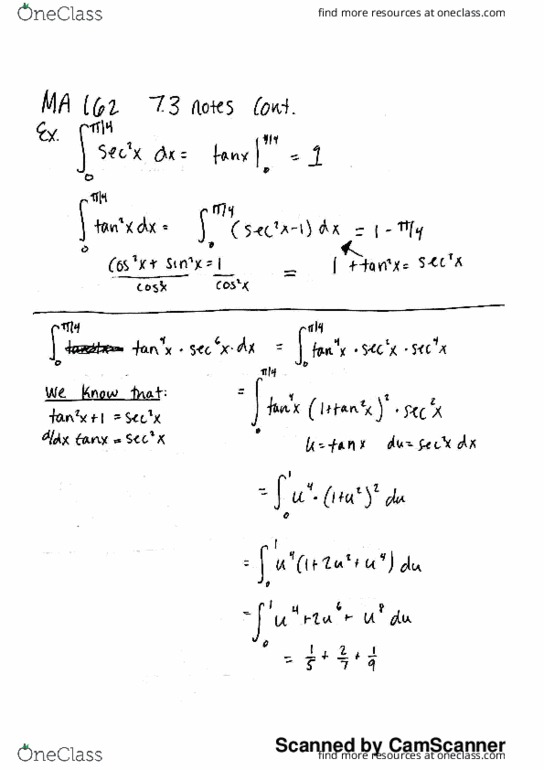 MA 16200 Lecture 13: Trig integrals part 2 thumbnail