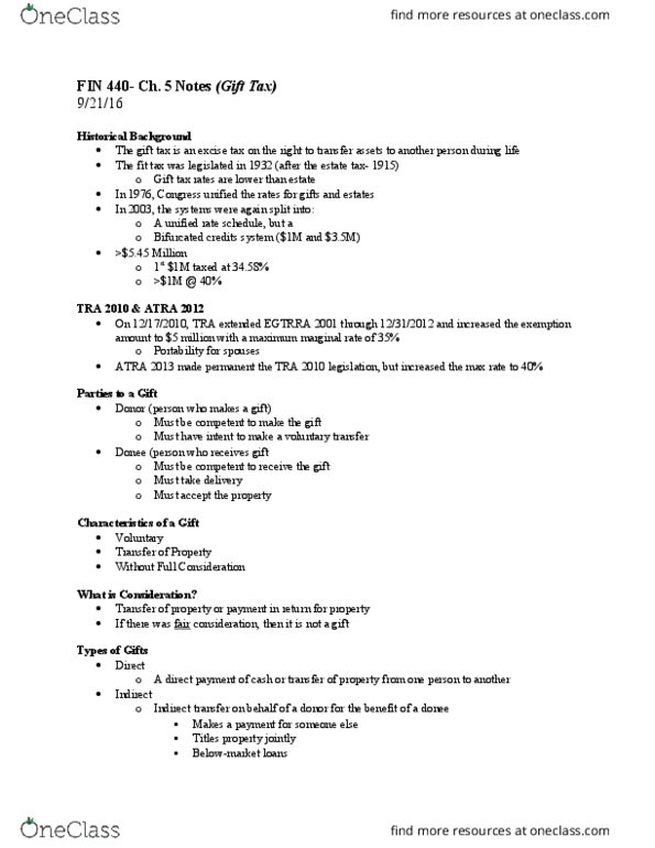 FIN 440 Lecture Notes - Lecture 7: Tretinoin, Adjusted Basis thumbnail