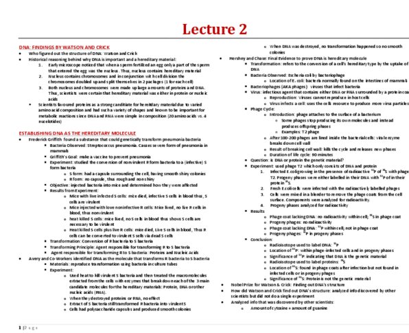 BIOA01H3 Lecture Notes - Lecture 2: Eukaryote, Nuclear Pore, Purine thumbnail