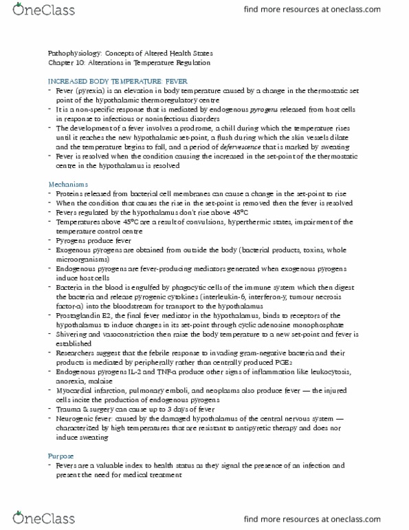 PAT 20A/B Chapter Notes - Chapter 10: Cyclic Adenosine Monophosphate, Febrile Seizure, Pulmonary Embolism thumbnail