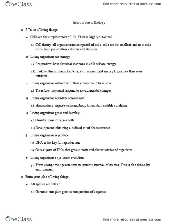 BIO 111 Chapter Notes - Chapter 1: Proteome, Systems Biology, Complete Protein thumbnail