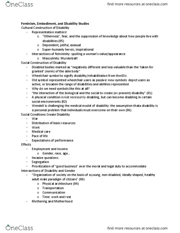 Philosophy 1020 Lecture Notes - Lecture 8: Physical Data Model, Masculinity, Deconstruction thumbnail