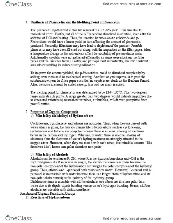 CHEM 1AA3 Lecture Notes - Lecture 7: Litmus, Phenacetin, Cyclohexene thumbnail