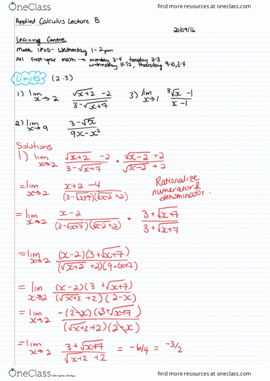 MATH 1P05 Lecture 8: Applied Calculus I thumbnail