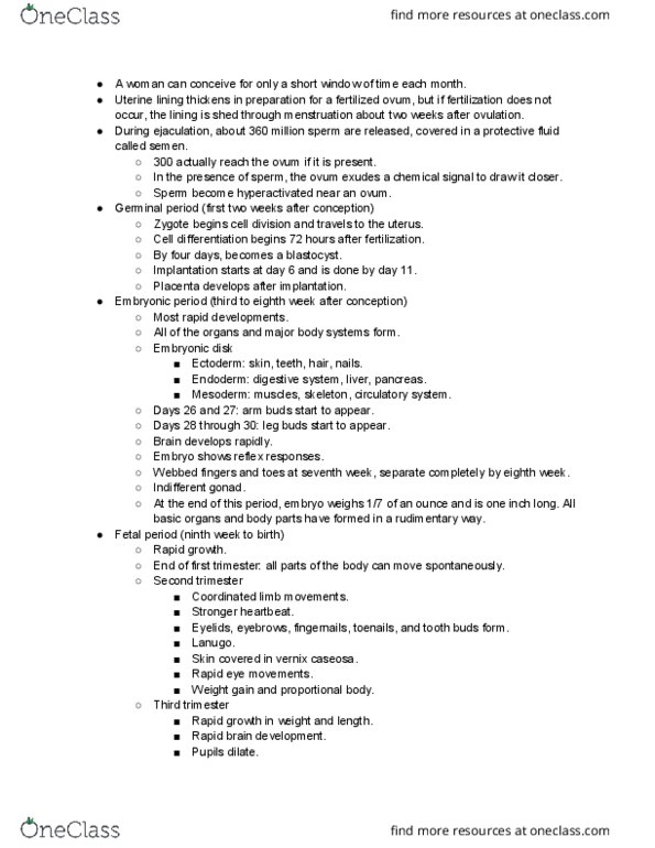 PSYC 304 Chapter Notes - Chapter 3: Vernix Caseosa, Human Tooth Development, Teratology thumbnail