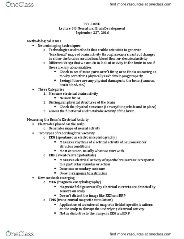 PSY 2105 Lecture 5: Neural and Brain Development thumbnail