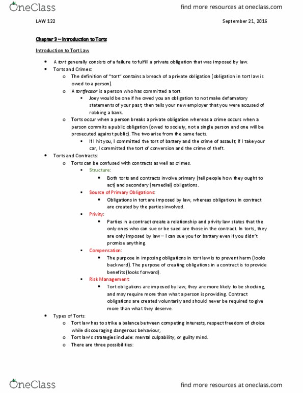 LAW 122 Chapter Notes - Chapter 3: Liability Insurance, Strict Liability, The Employer thumbnail