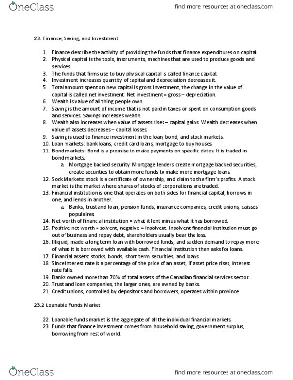 ECON 1010 Lecture Notes - Lecture 3: Credit Union, Loanable Funds, Nominal Interest Rate thumbnail