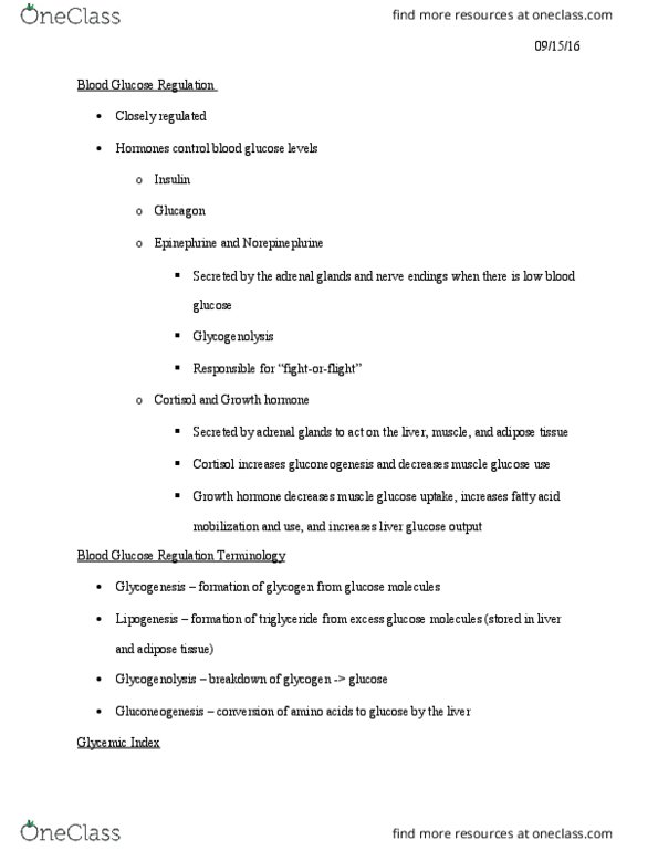 NUTR 244 Lecture Notes - Lecture 8: Glycemic Load, Glycemic Index, Blood Sugar thumbnail