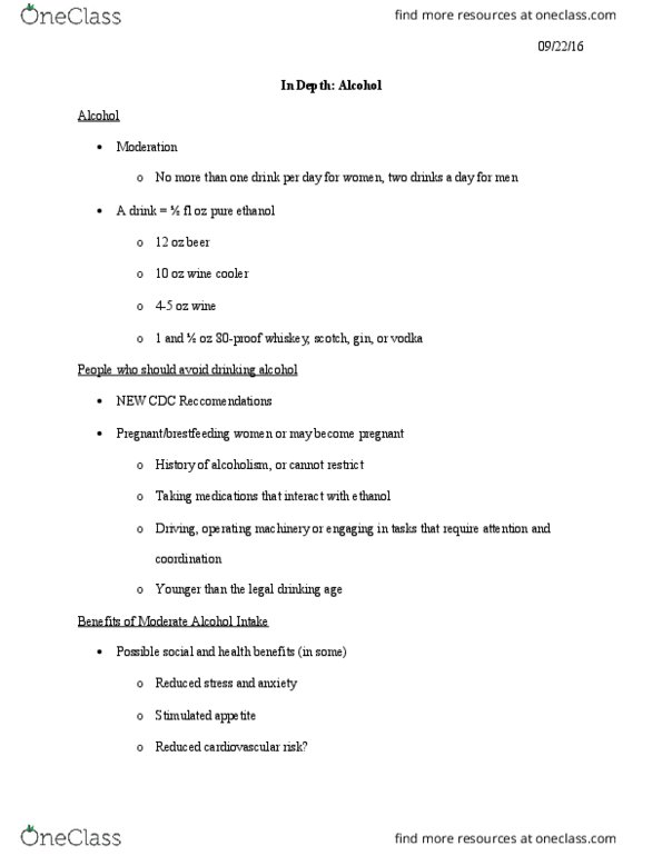 NUTR 244 Lecture Notes - Lecture 10: Legal Drinking Age, Blood Alcohol Content, Fluid Ounce thumbnail