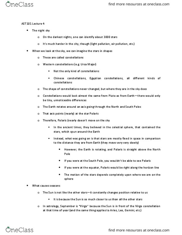 AST101H1 Lecture Notes - Lecture 4: Light Pollution, Angular Diameter thumbnail