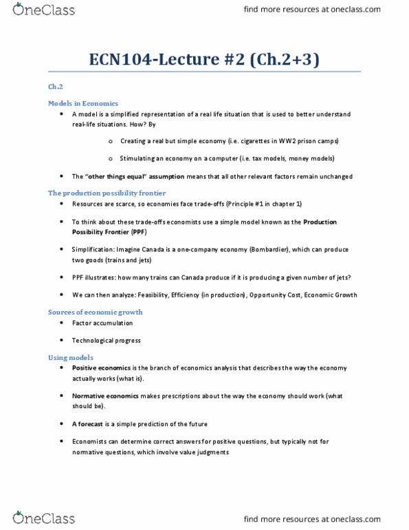 ECN 104 Lecture Notes - Lecture 2: Demand Curve, Opportunity Cost, Dysgeusia thumbnail