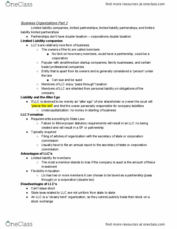 ACC 205 Lecture 7: Business organizations prt2 thumbnail