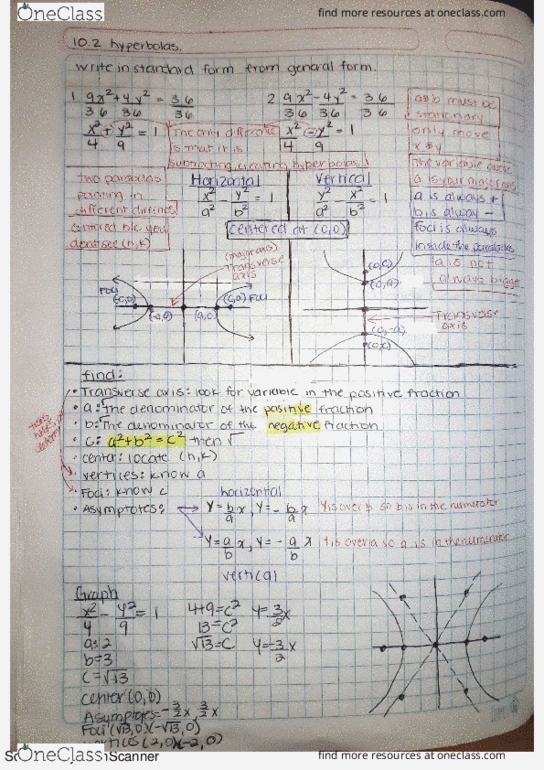 MAC 1140 Lecture 13: hyperbolas and parabolas thumbnail