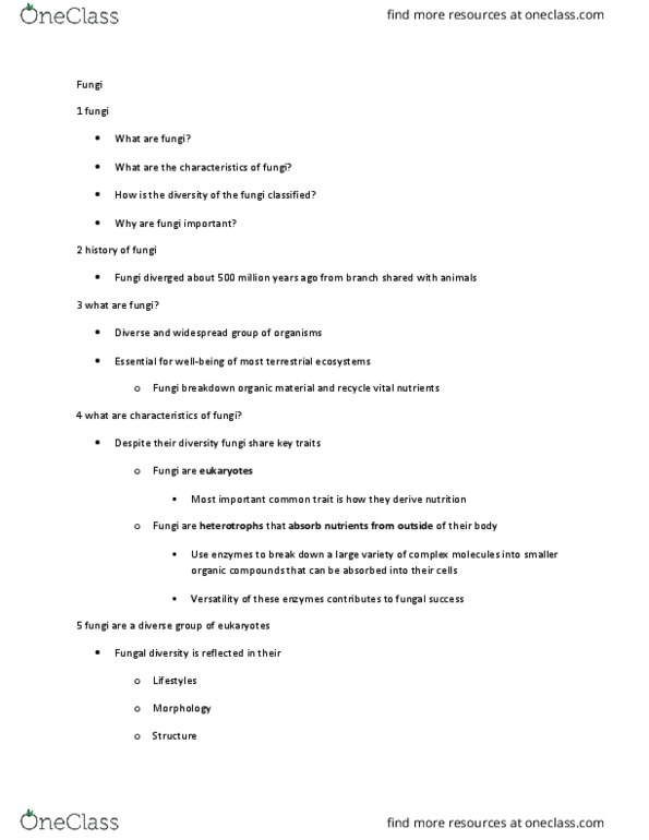 BIOA01H3 Lecture Notes - Lecture 33: Leafcutter Ant, Microorganism, Basidiocarp thumbnail