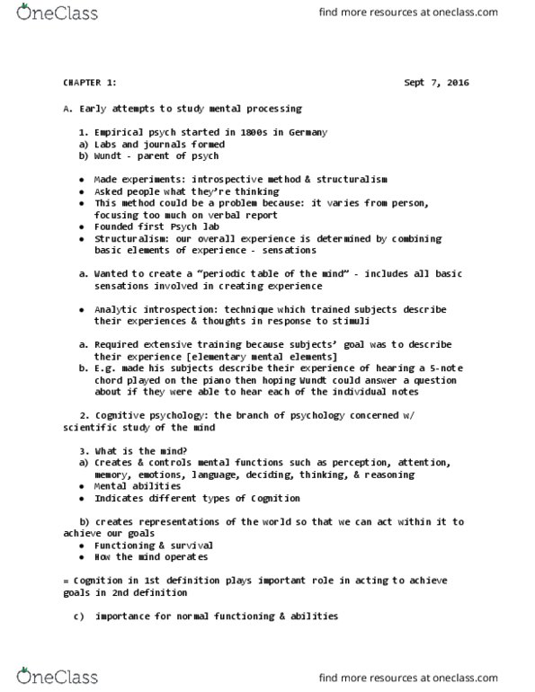 PSYC 221 Lecture Notes - Lecture 1: Behaviorism thumbnail