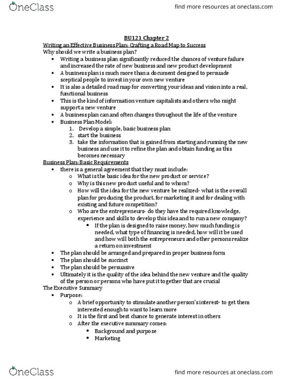 BU121 Chapter Notes - Chapter 2: Cash Flow, Income Statement thumbnail