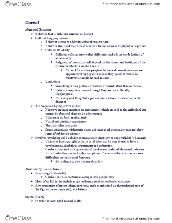 PS 272 Lecture Notes - Lecture 1: Repeated Measures Design, Mental Disorder, Bulimia Nervosa thumbnail