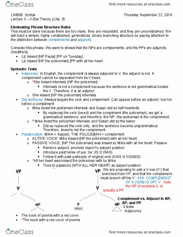 LINB06H3 Lecture Notes - Lecture 3: Determiner, Ditransitive Verb thumbnail