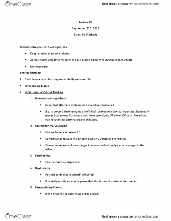 PSY 105 Lecture Notes - Lecture 5: Foodborne Illness, Action Potential, Oligodendrocyte thumbnail