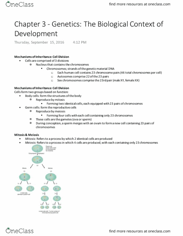 PSY 2105 Lecture Notes - Lecture 2: Twin, Genotype, Down Syndrome thumbnail