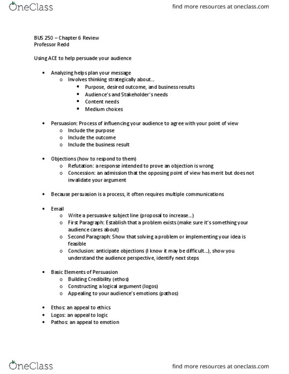 BUS 250 Chapter Notes - Chapter 6: Level Of Measurement, Social Proof, Pathos thumbnail