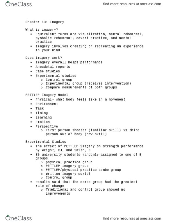 KINE 316 Lecture Notes - Lecture 4: Psychophysiology, Muscle Memory, Free Throw thumbnail