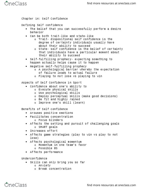 KINE 316 Lecture Notes - Lecture 5: Home Advantage, Goal Orientation, Critical Role thumbnail