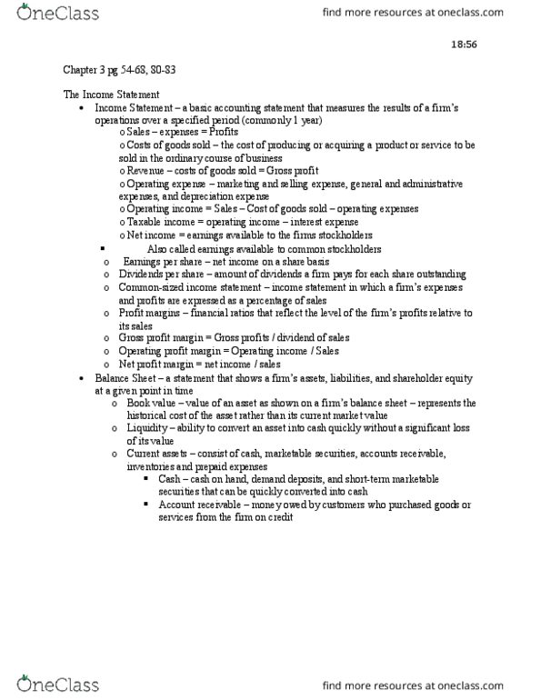 FIN 3104 Chapter Notes - Chapter 3: Retained Earnings, Treasury Stock, Accounts Payable thumbnail
