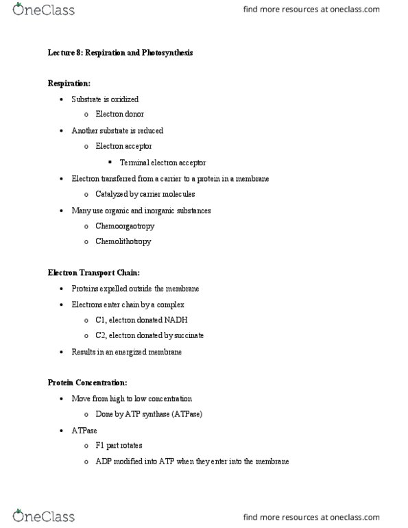 MMG 301 Lecture Notes - Lecture 8: Phycobilin, Thylakoid, Cyanobacteria thumbnail