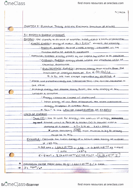 CHEM 1111 Lecture 3: Chapter three notes thumbnail