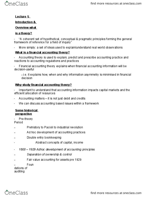 ACC120 Chapter Notes - Chapter 1: Adverse Selection, European Credit Transfer And Accumulation System, Information Asymmetry thumbnail