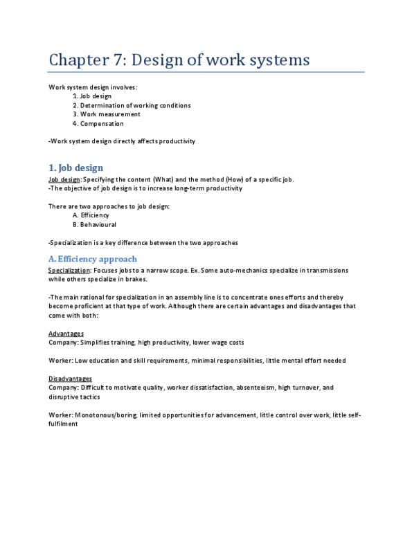 GMS 401 Lecture Notes - Job Design, Profit Sharing, Job Rotation thumbnail