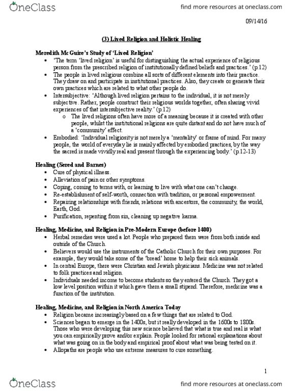 SRS 2398 Lecture 3: (3) Lived Religion and Holistic Healing thumbnail