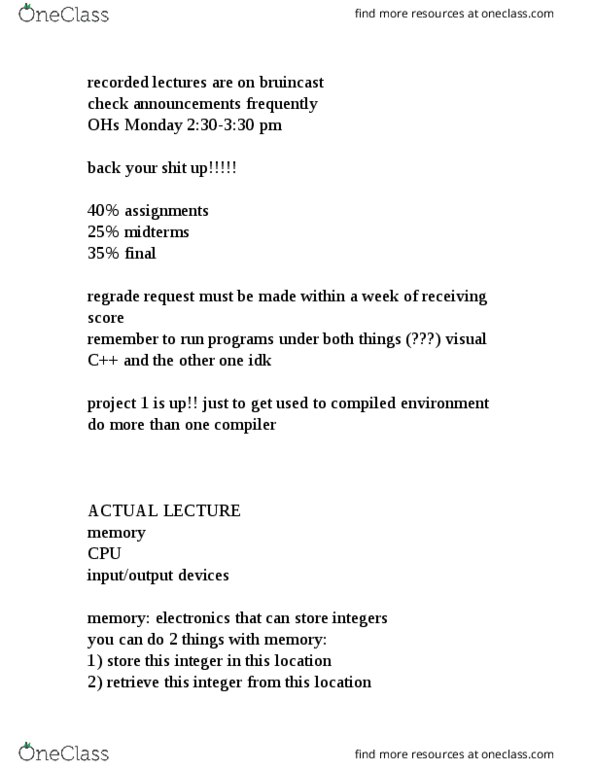 COM SCI 31 Lecture Notes - Lecture 2: Objective-C, Fortran, Bjarne Stroustrup thumbnail